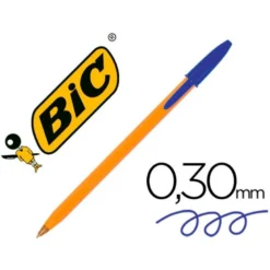 Boligrafo Bic tinta azul 0,30 mm cuerpo naranja