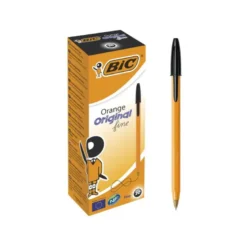 Boligrafo Bic tinta negra 0,30 mm cuerpo naranja