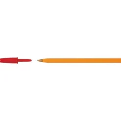 Boligrafo Bic tinta roja 0,30 mm cuerpo naranja