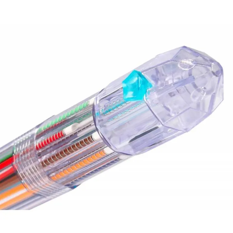 BOLIGRAFO LIDERPAPEL 10 EN 1 CUERPO TRANSPARENTE 10 COLORES 1 MM RETRACTIL