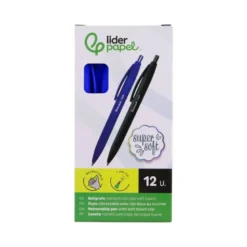 BOLIGRAFO LIDERPAPEL PUNTA 1 MM RETRACTIL CON CLIP ACABADO SOFT TOUCH TINTA AZUL CUERPO AZUL