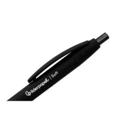 BOLIGRAFO LIDERPAPEL PUNTA 1 MM RETRACTIL CON CLIP ACABADO SOFT TOUCH TINTA NEGRA CUERPONEGRO