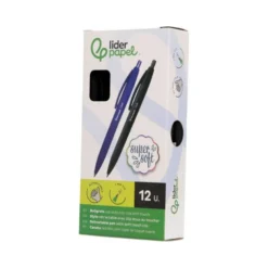 BOLIGRAFO LIDERPAPEL PUNTA 1 MM RETRACTIL CON CLIP ACABADO SOFT TOUCH TINTA NEGRA CUERPONEGRO