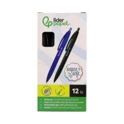 BOLIGRAFO LIDERPAPEL PUNTA 1 MM RETRACTIL CON CLIP ACABADO SOFT TOUCH TINTA NEGRA CUERPONEGRO