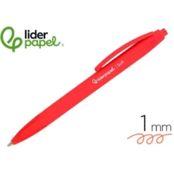 BOLIGRAFO LIDERPAPEL PUNTA 1 MM RETRACTIL CON CLIP ACABADO SOFT TOUCH TINTA ROJA CUERPO ROJO