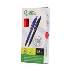 BOLIGRAFO LIDERPAPEL PUNTA 1 MM RETRACTIL CON CLIP ACABADO SOFT TOUCH TINTA ROJA CUERPO ROJO