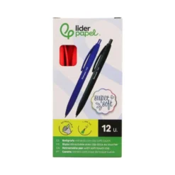 BOLIGRAFO LIDERPAPEL PUNTA 1 MM RETRACTIL CON CLIP ACABADO SOFT TOUCH TINTA ROJA CUERPO ROJO