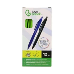 BOLIGRAFO LIDERPAPEL PUNTA 1 MM RETRACTIL CON CLIP ACABADO SOFT TOUCH TINTA AZUL CUERPO VERDE
