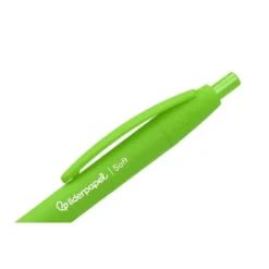 BOLIGRAFO LIDERPAPEL PUNTA 1 MM RETRACTIL CON CLIP ACABADO SOFT TOUCH TINTA AZUL CUERPO VERDE