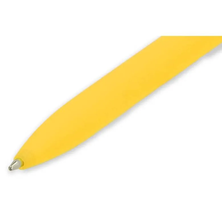 BOLIGRAFO LIDERPAPEL PUNTA 1 MM RETRACTIL CON CLIP ACABADO SOFT TOUCH TINTA AZUL CUERPO AMARILLO