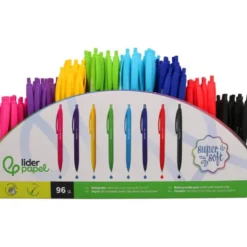 BOLIGRAFO LIDERPAPEL RETRACTIL CON CLIP ACABADO SOFT TOUCH PUNTA 0,7 MM EXPOSITOR 96 UNIDADES COLORES