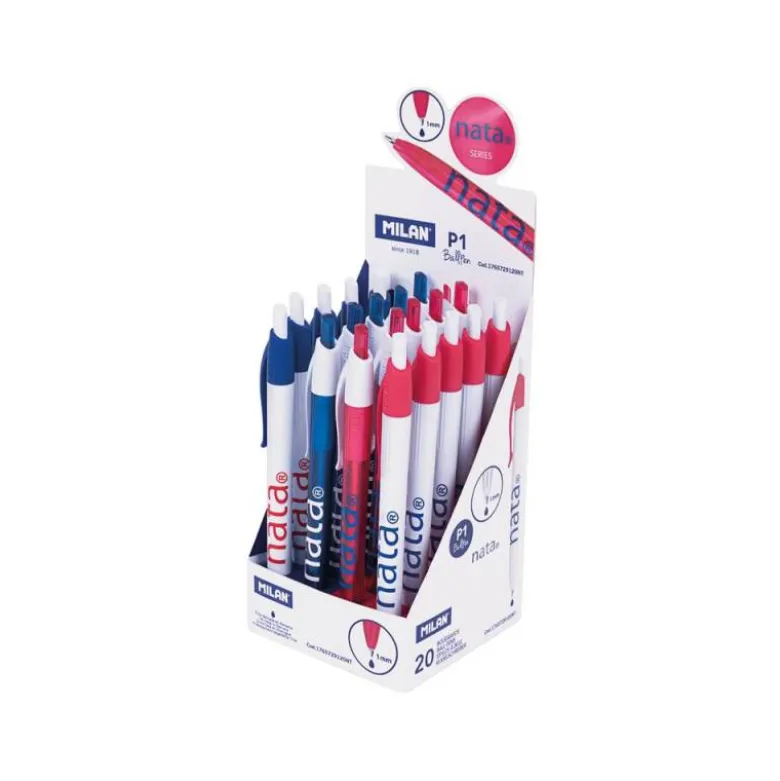 BOLIGRAFO MILAN P1 RETRACTIL 1 MM TINTA AZUL SERIE NATA 624 SINCE 1918