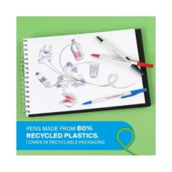 BOLIGRAFO PAPER MATE KILOMETRICO PUNTA 1 MM PLASTICO RECICLADO 80% BLISTER DE 3 NEGROS / 3