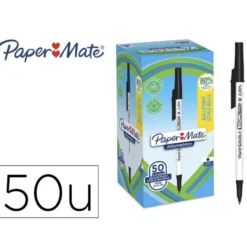 BOLIGRAFO PAPER MATE KILOMETRICO PUNTA 1 MM PLASTICO RECICLADO 80% COLOR NEGRO