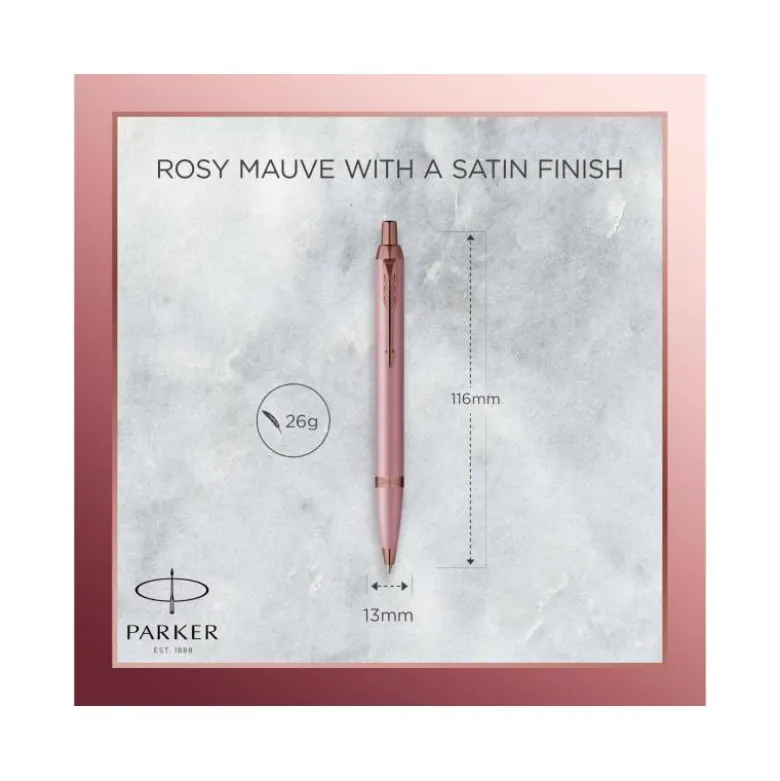 BOLIGRAFO PARKER IM POINTE MOYENNE MAUVE ROSA/COBRE