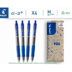 BOLIGRAFO PILOT G-2 AZUL TURQUESA TINTA GEL RETRACTIL SUJECION DE CAUCHO