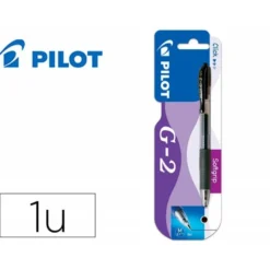 BOLIGRAFO PILOT G-2 NEGRO TINTA GEL RETRACTIL SUJECION DE CAUCHO EN BLISTER