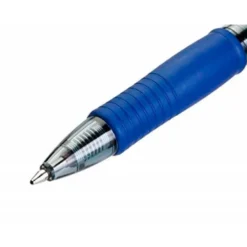 Boligrafo q-connect color azul retractil con sujecion de caucho