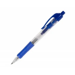 Boligrafo q-connect color azul retractil con sujecion de caucho
