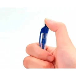 Boligrafo q-connect color azul retractil con sujecion de caucho