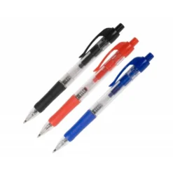 Boligrafo q-connect color negro retractil con sujecion de caucho
