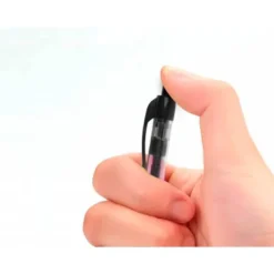 Boligrafo q-connect color negro retractil con sujecion de caucho