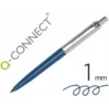 BOLIGRAFO Q-CONNECT PREMIUM METALICO RETRACTIL CON CLIP COLOR AZUL PUNTA 1 MM