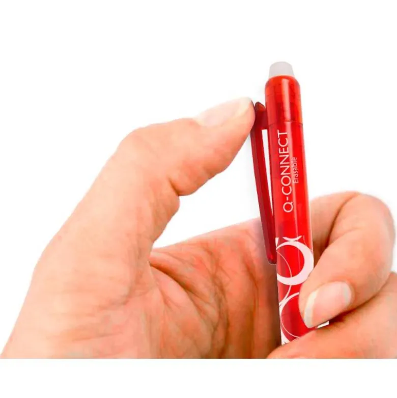 BOLIGRAFO Q-CONNECT RETRACTIL BORRABLE 0,7 MM COLOR ROJO