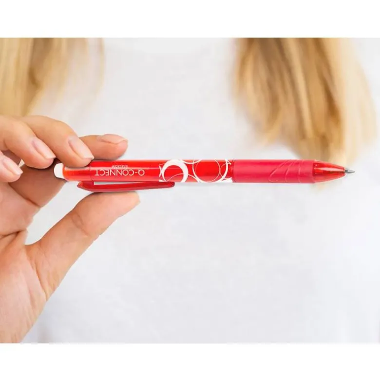 BOLIGRAFO Q-CONNECT RETRACTIL BORRABLE 0,7 MM COLOR ROJO