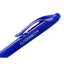 BOLIGRAFO Q-CONNECT RETRACTIL CON CLIP DISEÑO FINO TINTA ACEITE 0,7 MM COLOR AZUL