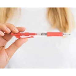 Boligrafo q-connect rojo retractil con sujecion de caucho