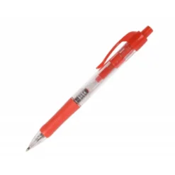 Boligrafo q-connect rojo retractil con sujecion de caucho