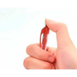 Boligrafo q-connect rojo retractil con sujecion de caucho