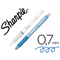 Boligrafo sharpie fashion retractil tinta gel azul 0,7 mm color azul hielo y blanco