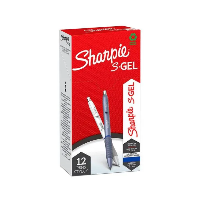 Boligrafo sharpie fashion retractil tinta gel azul 0,7 mm color azul hielo y blanco