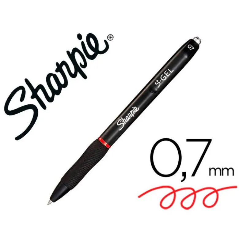 BOLIGRAFO SHARPIE RETRACTIL TINTA GEL PUNTA 0,7 MM COLOR ROJO