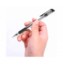 Boligrafo transparente Q-Connect negro gel 0,3 mm