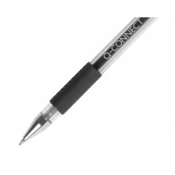 Boligrafo transparente Q-Connect negro gel 0,3 mm