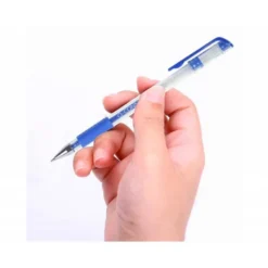 Boligrafo transparente Q-Connect gel azul 0,3 mm