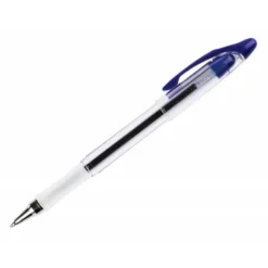 Boligrafo transparente Q-Connect azul 0,7 mm con capuchón