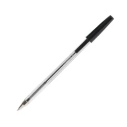 Boligrafo transparente Q-Connect Negro 0,7 mm