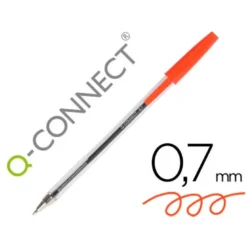 Boligrafo transparente Q-Connect Rojo 0,7 mm