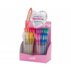 BOLIGRAFO UNI BALL UM-120 SIGNO 0,7 MM TINTA GEL EXPOSITOR DE 48 COLORES CON PURPURINA