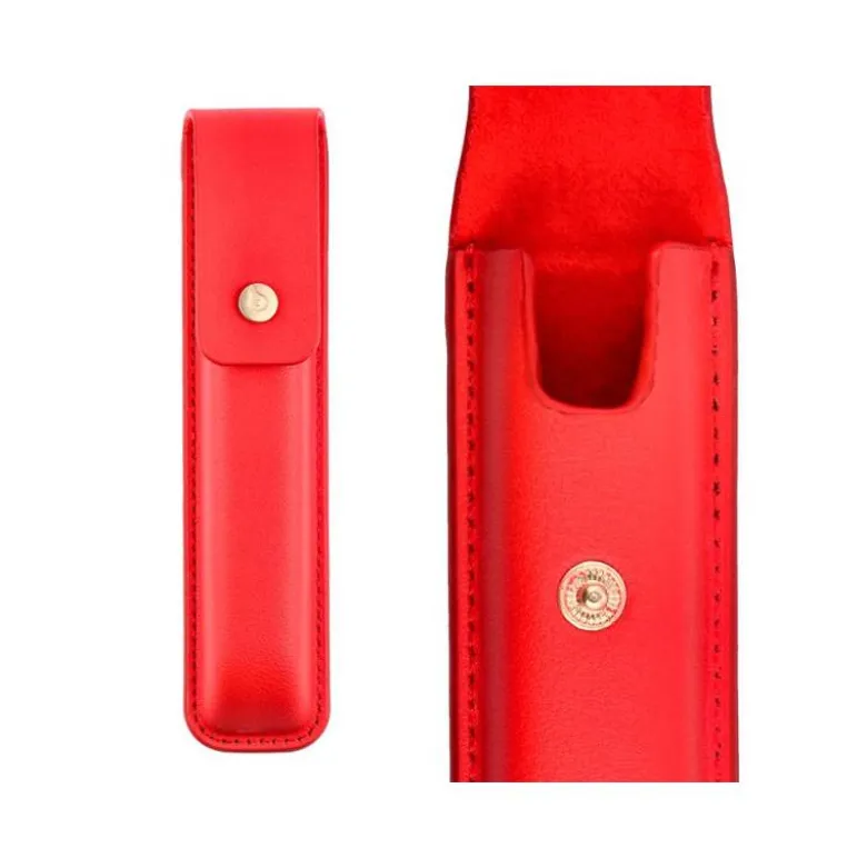 BOLIGRAFO Y ESTUCHE BELIUS PASSION DOR ALUMINIO TEXTURA CEPILLADA COLOR ROJO Y DORADO TINTA AZUL CAJA DE DISEÑO
