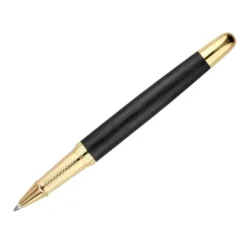BOLIGRAFO Y ESTUCHE BELIUS PASSION DOR ALUMINIO TEXTURA CEPILLADA COLOR NEGRO Y DORADO TINTA AZUL CAJA DISEÑO