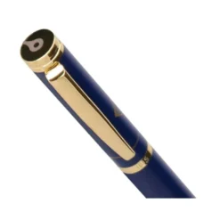 BOLIGRAFO Y ESTUCHE BELIUS SOIREE COLOR AZUL MARINO Y DORADO TINTA AZUL CAJA DE DISEÑO