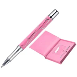 BOLIGRAFO Y WALLET BELIUS COCKTAILS COSMOPOLITAN ALUMINIO ROSA PLATEADO RELIEVETINTA COLOR AZUL CAJA DISEÑO