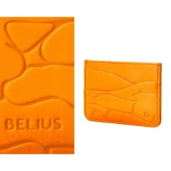 BOLIGRAFO Y WALLET BELIUS COCKTAILS MIMOSA ALUMINIO NARANJA PLATEADO RELIEVE TINTACOLOR AZUL CAJA DE DISEÑO