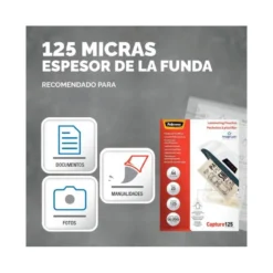 Bolsa de plastificar Fellowes Din A4 125 micras con brillo 25 unidades