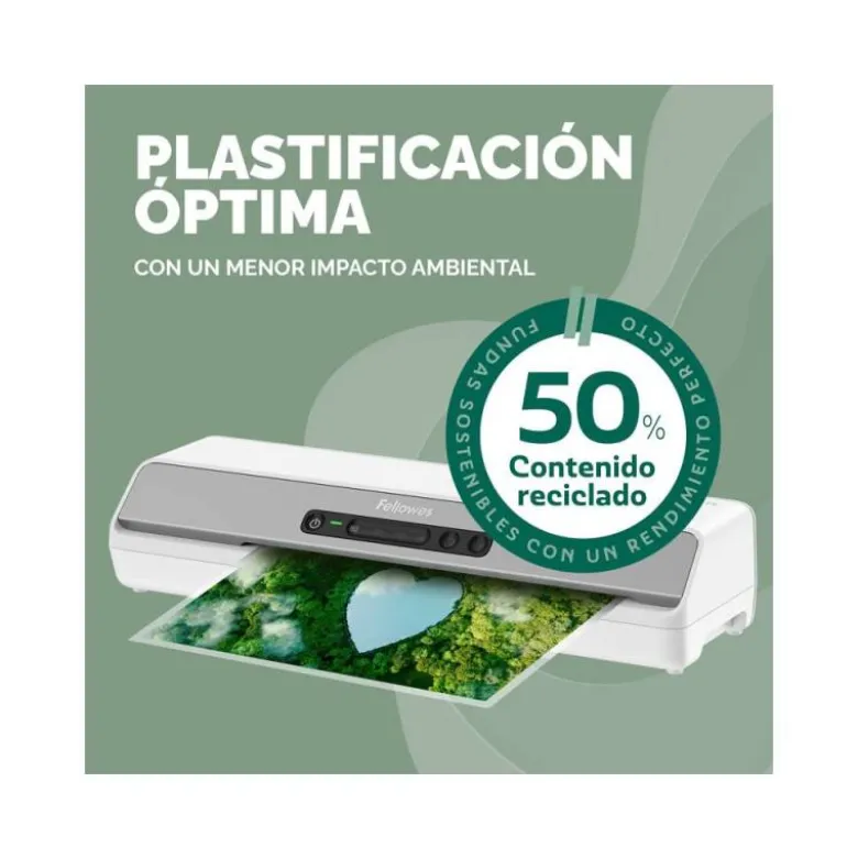 BOLSA DE PLASTIFICAR FELLOWES RECICLADAS BRILLO DIN A4 80 MC PACK DE 100 UNIDADES